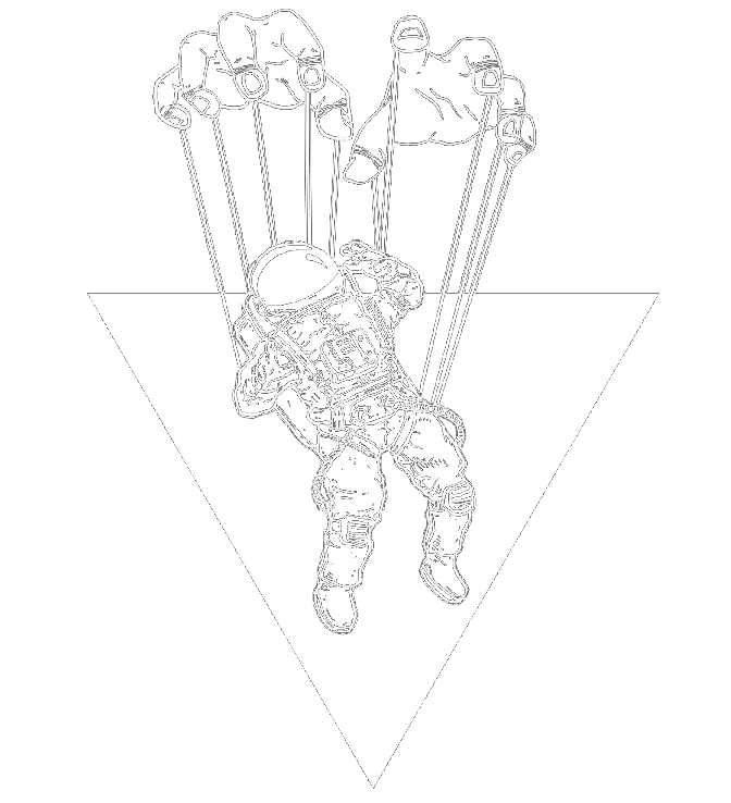 Illustration of a figure floating in space